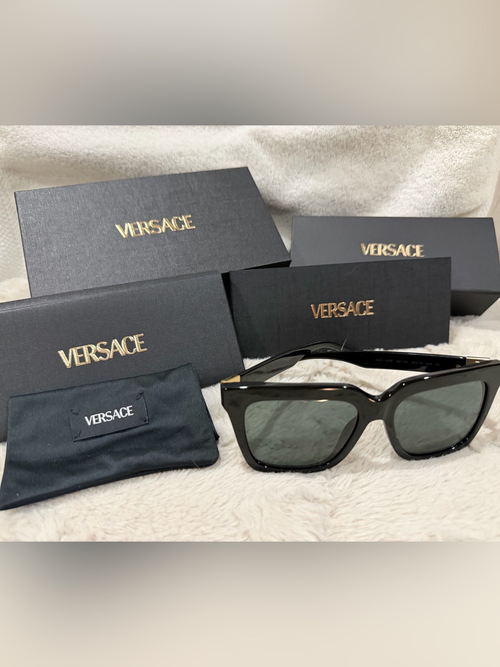 Versace Black Sunglasses with Gold Accents